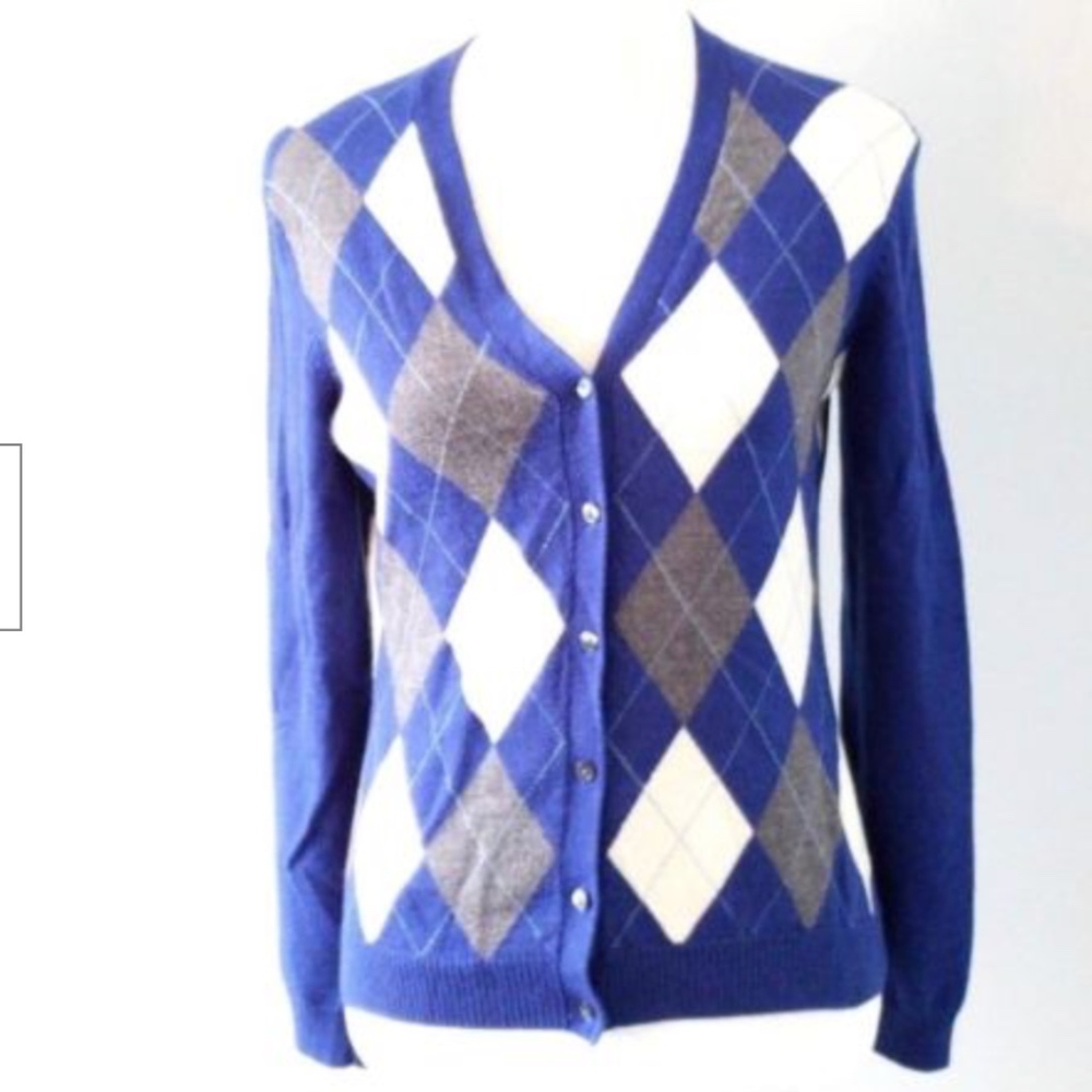 Brooks Brothers Cardigan Argyle Design Sweater